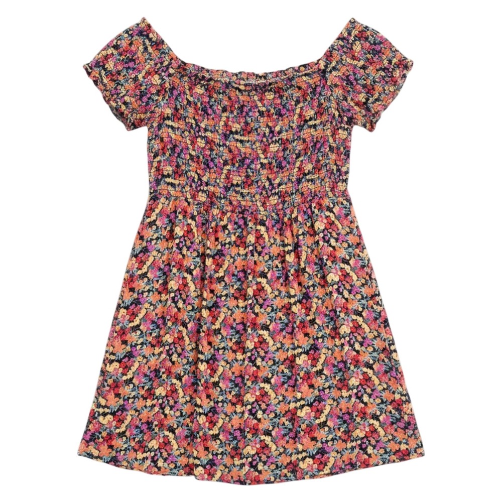 Rewind Floral Off-The-Shoulder Babydoll Dress Womens L Boho Cottagecore Festival